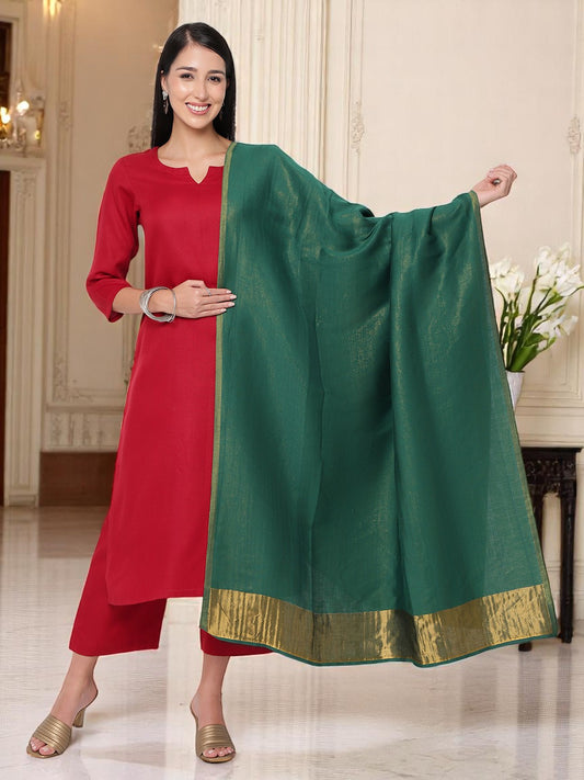 Green Woollen Reversible Shawl