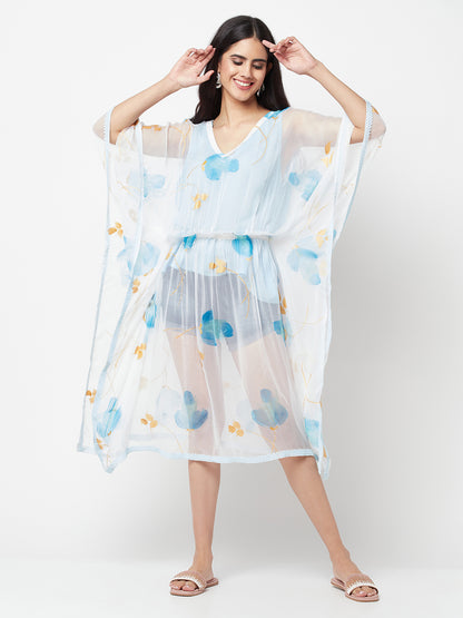 Hand Painted Chiffon Beach Cover Up