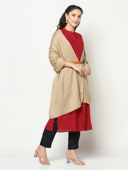 Solid Plain Beige Shawl
