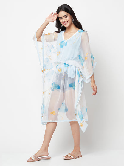 Hand Painted Chiffon Beach Cover Up