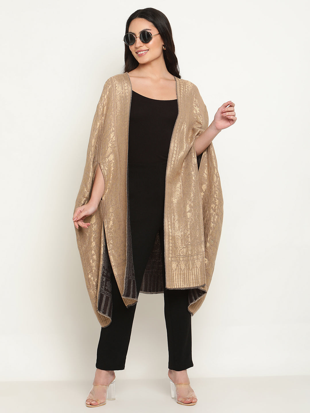 Golden Pure Wool Cape