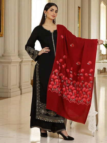 Wool Embroidered Stole