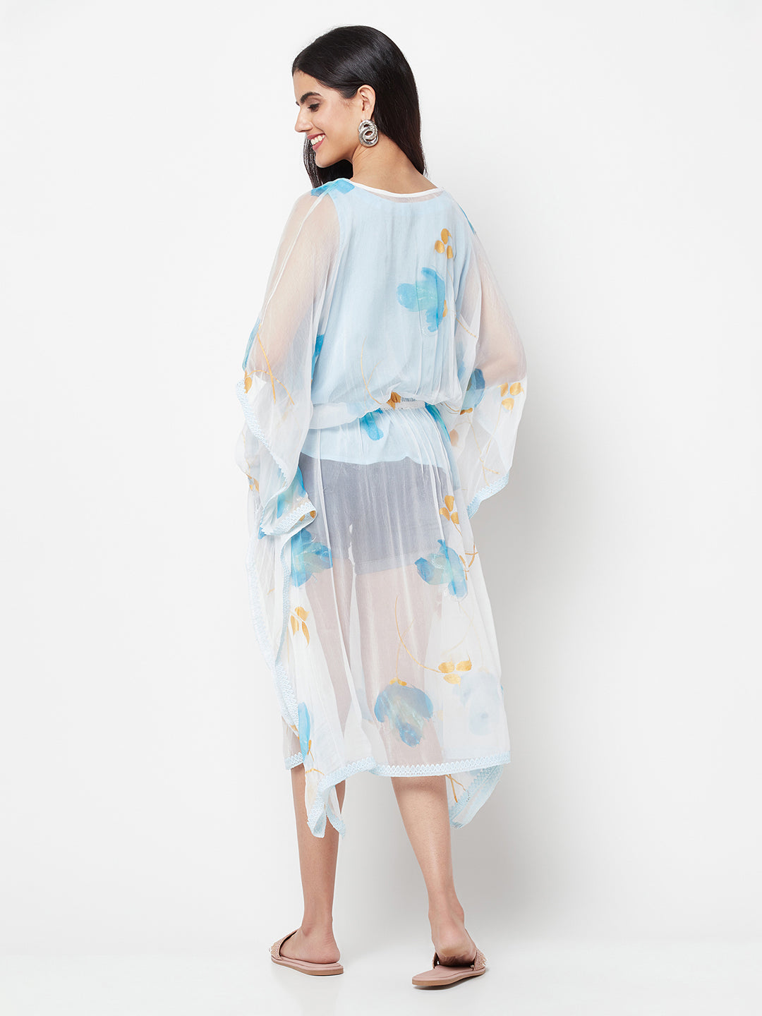 Hand Painted Chiffon Beach Cover Up