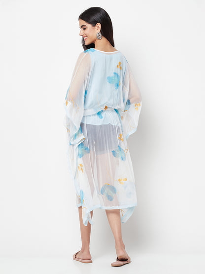 Hand Painted Chiffon Beach Cover Up