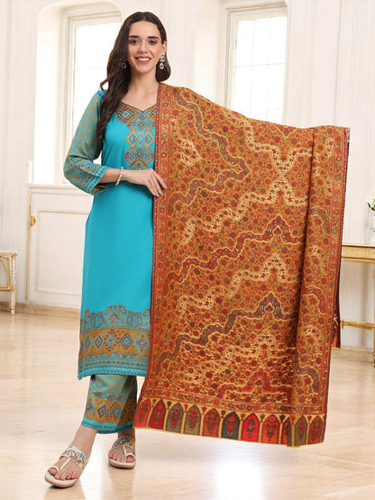 Woven Mustard Zari Shawl