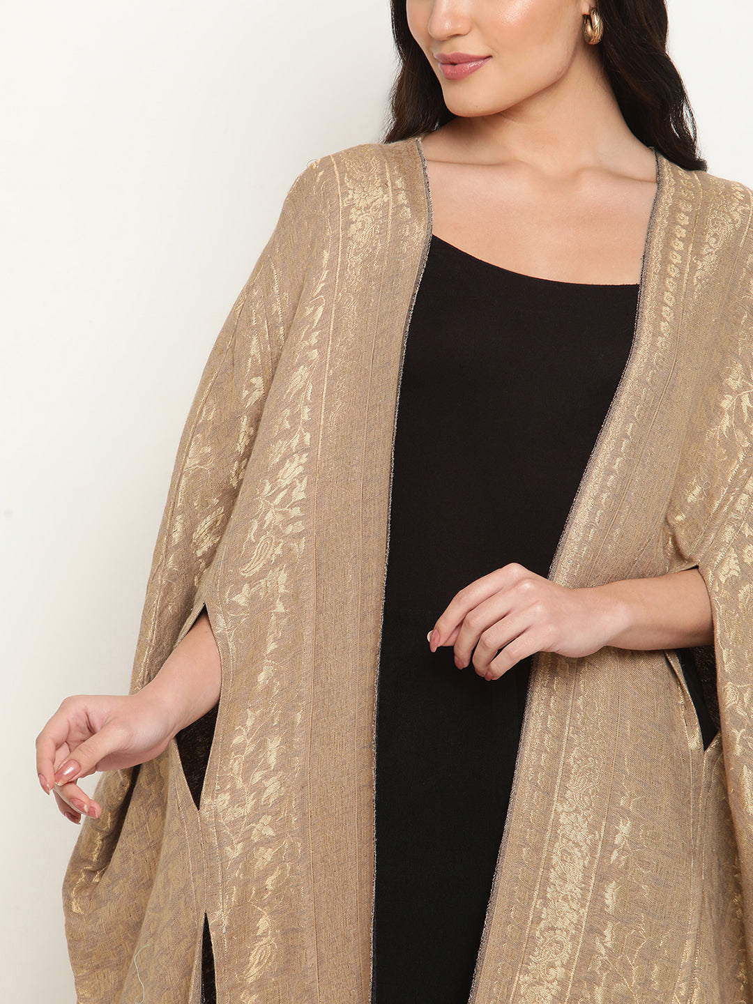 Golden Pure Wool Cape