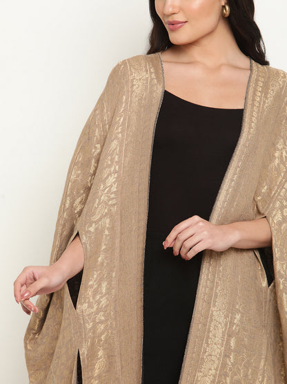 Golden Pure Wool Cape