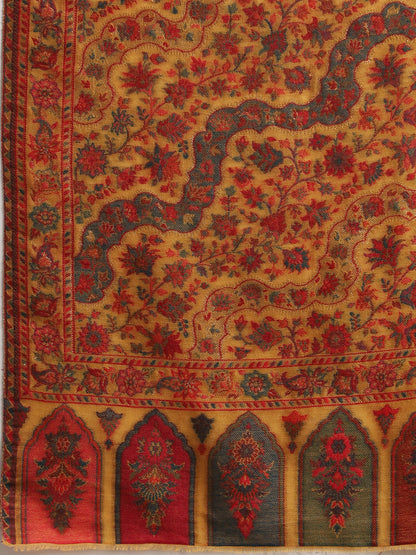 Woven Mustard Zari Shawl