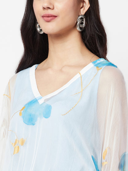 Hand Painted Chiffon Beach Cover Up