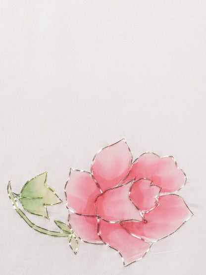 Hand Brush Saree with Gota Artwork