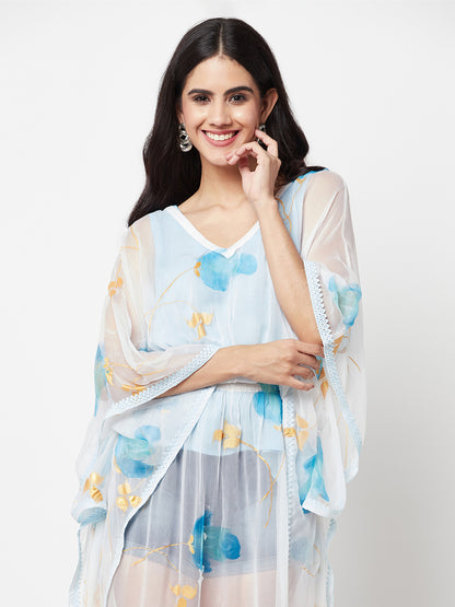 Hand Painted Chiffon Beach Cover Up