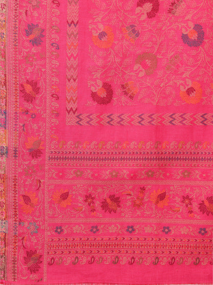 Floral Woven Shawl Pink