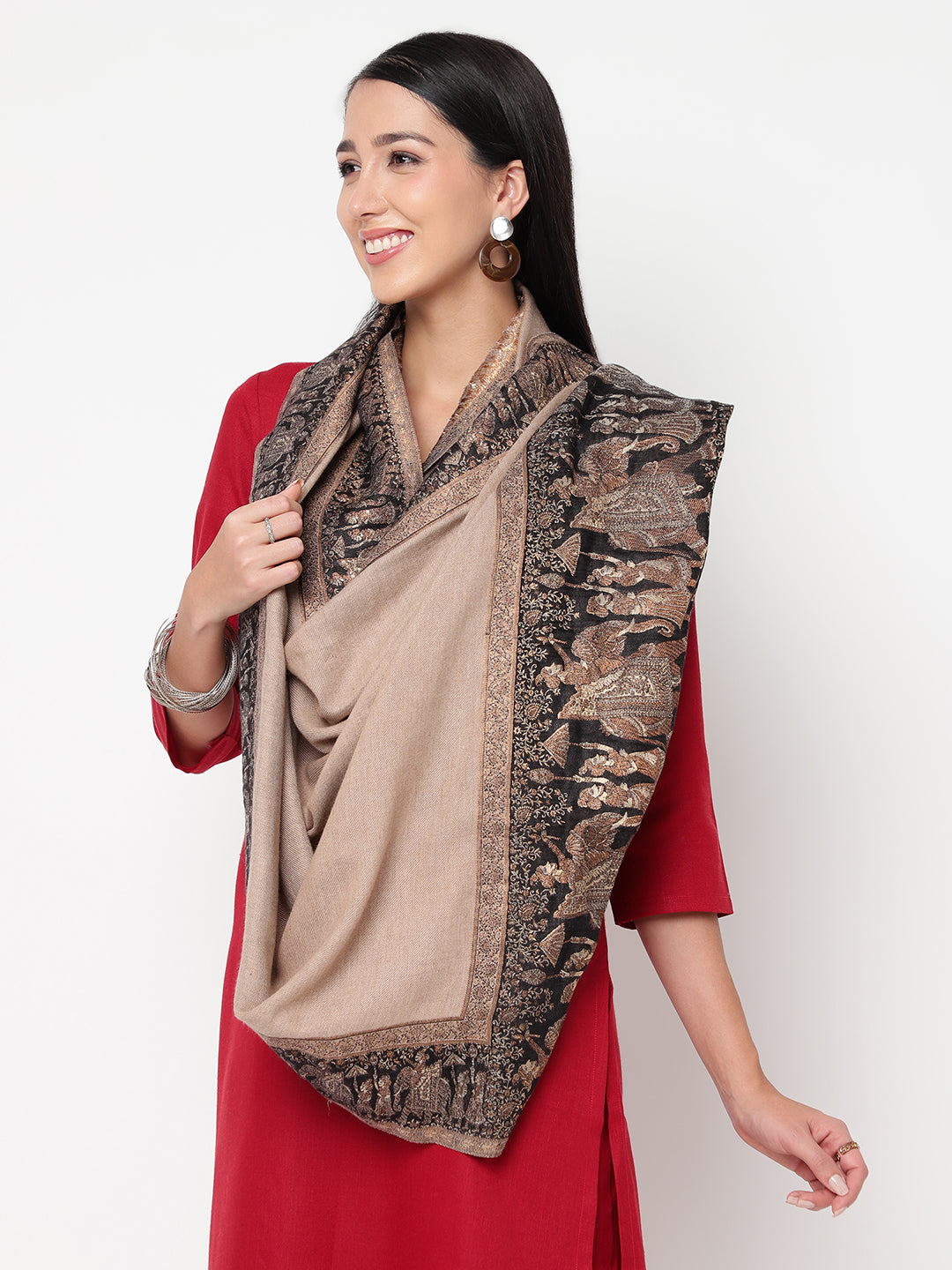 Golden Woven Contrast Border