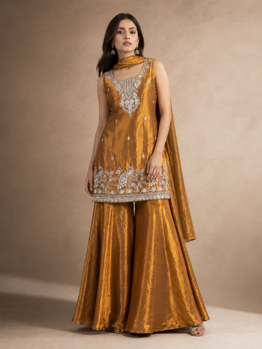 Royal Golden Sharara Set