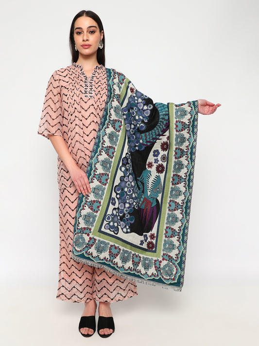 Dragon Figure Woven Stole